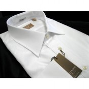 Sartorial Spread Collar - Fused Diamond Weave Bib Tuxedo Shirt by Gitman