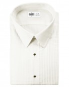 Enzo Ivory Laydown Collar Tuxedo Shirt - Men's 5X-Large