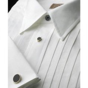 Gitman Wide Pleats Laydown Collar Tuxedo Shirt
