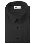 Enzo Black Laydown Collar Tuxedo Shirt - Men's Medium