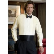 Ivory Tuxedo Shirt with Wing Collar