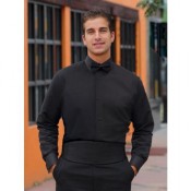 Black Laydown Non Pleated Tuxedo Shirt