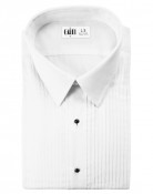 Enzo White Laydown Collar Tuxedo Shirt - Boy's Small
